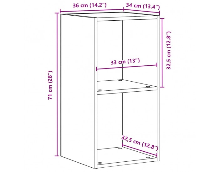 Sonata H LP Кутия за съхранение Черен дъб 71x34x36cm Инженерна дървесина Sonata H LP Кутия за съхранение Черен дъб 71x34x36cm Инженерна дървесина
