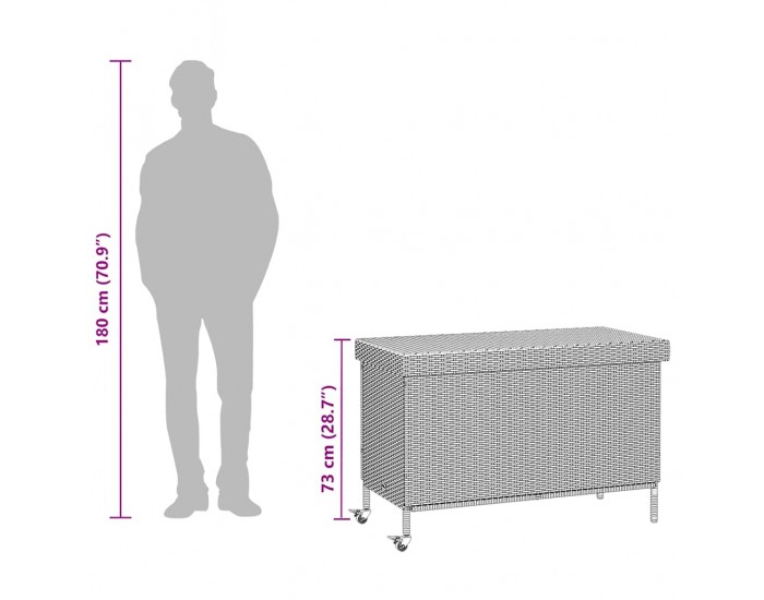 Sonata H Градинска кутия за съхранение с колела Смесена бежова