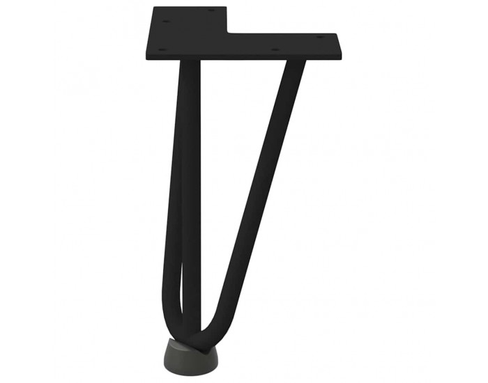 Sonata H Крака за маса за коса 4 бр черни 20 см масивна стомана