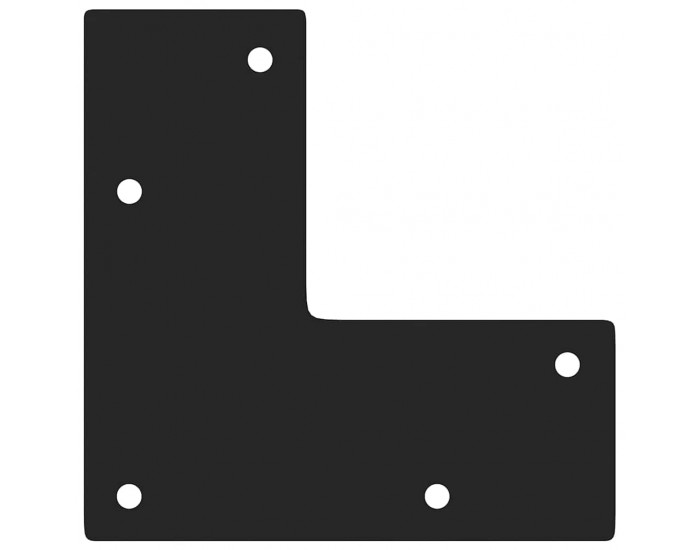 Sonata H Крака за маса за коса 4 бр черни 20 см масивна стомана