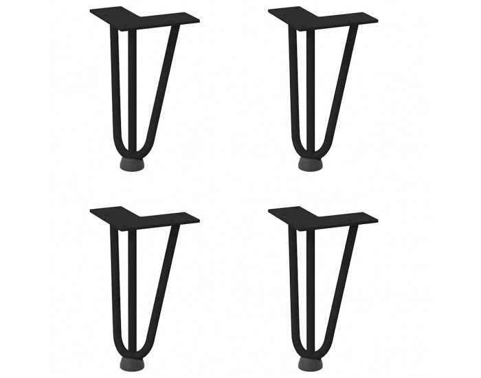 Sonata H Крака за маса за коса 4 бр черни 20 см масивна стомана