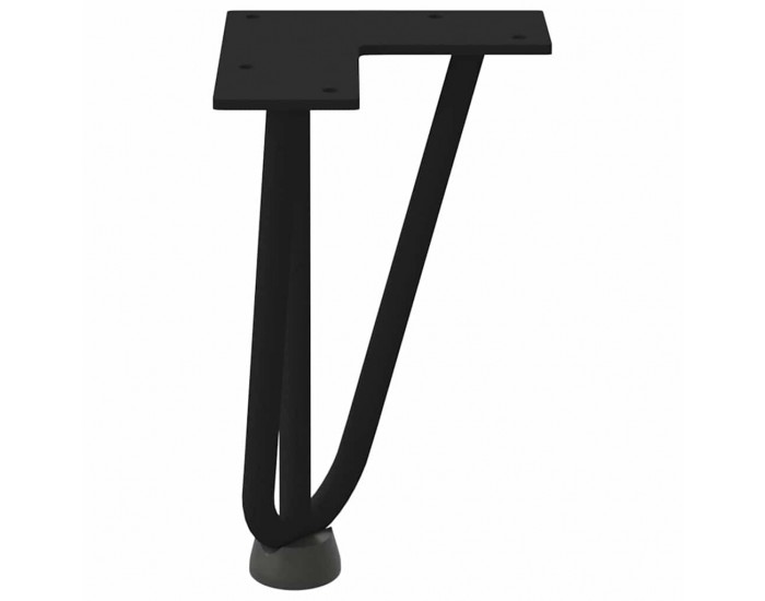 Sonata H Крака за маса за коса 4 бр черни 20 см масивна стомана