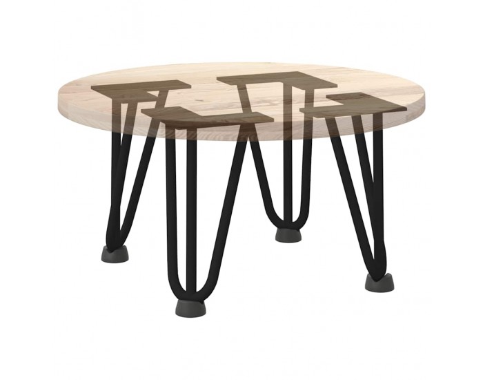 Sonata H Крака за маса за коса 4 бр черни 20 см масивна стомана