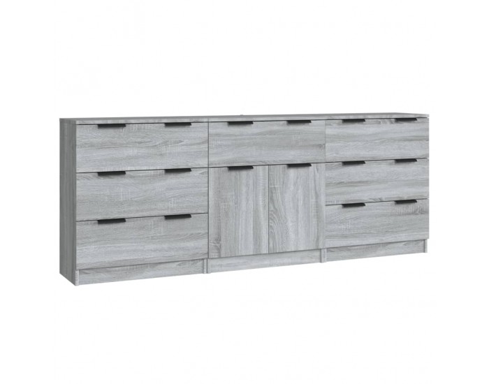 Sonata H Бюфет от 3 части, сив сонома, инженерно дърво