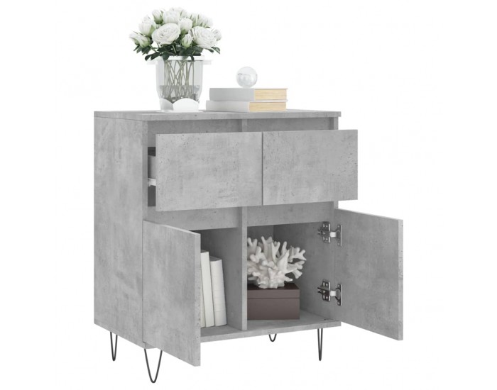 Sonata H Сайдборд, бетонно сив, 60x35x70 см, инженерно дърво