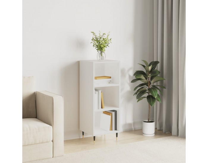 Sonata H Сайдборд, бял, 34,5x32,5x90 см, инженерно дърво