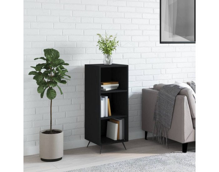 Sonata H Шкаф с рафтове, черен, 34,5x32,5x90 см, инженерно дърво