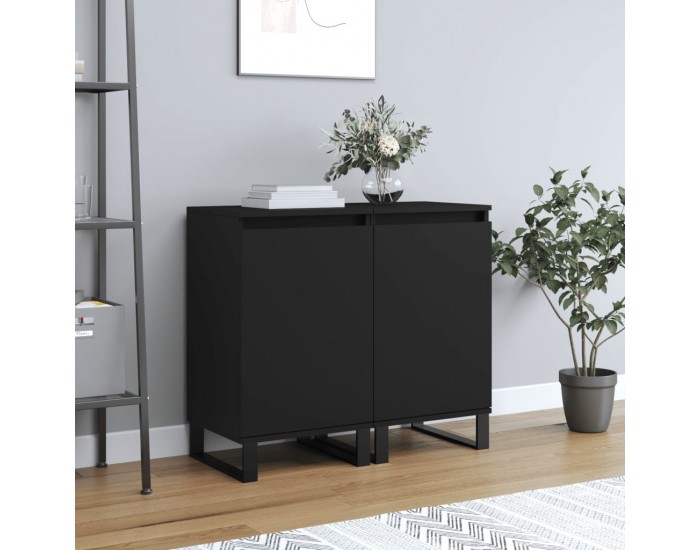 Sonata H Бюфети, 2 бр, черни, 40x35x70 см, инженерно дърво