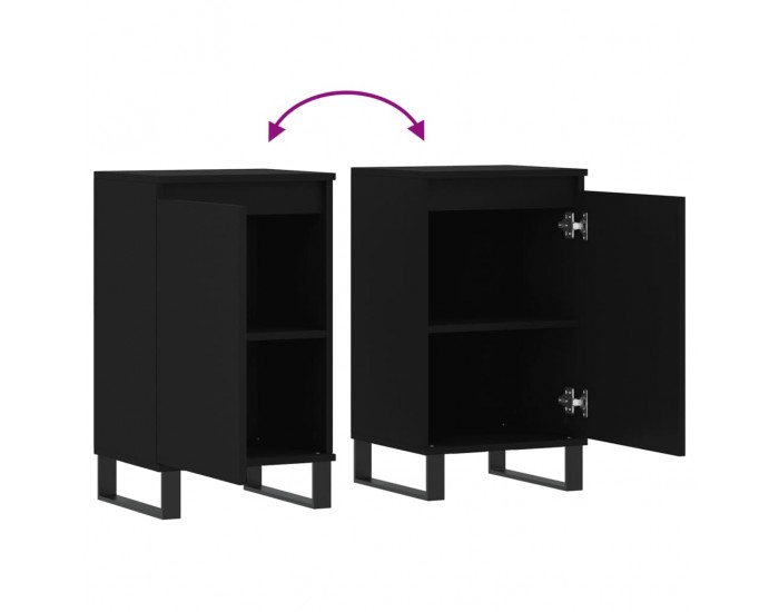 Sonata H Бюфети, 2 бр, черни, 40x35x70 см, инженерно дърво