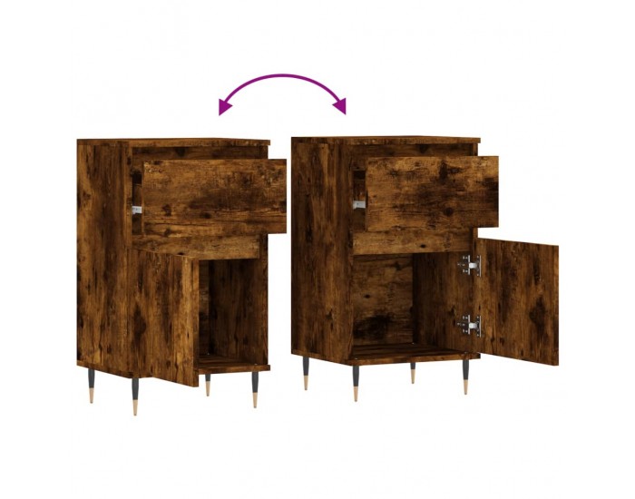 Sonata H Бюфети 2 бр опушен дъб 40x35x70 см инженерно дърво