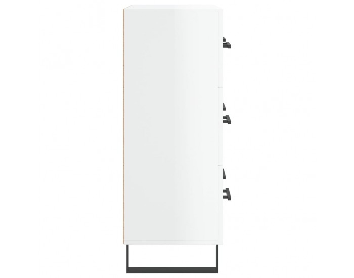 Sonata H Сайдборд, бял гланц, 69,5x34x90 см, инженерно дърво