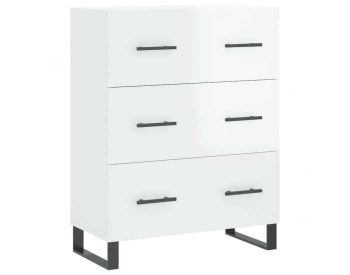 Sonata H Сайдборд, бял гланц, 69,5x34x90 см, инженерно дърво