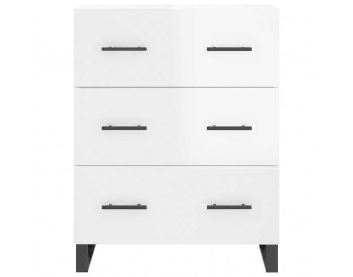 Sonata H Сайдборд, бял гланц, 69,5x34x90 см, инженерно дърво