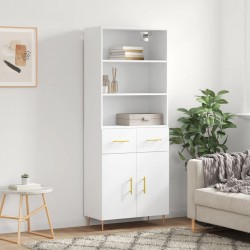 Sonata H Висок шкаф, бял, 69,5x34x180 см, инженерно дърво - Шкафове, Витрини, Модулни секции