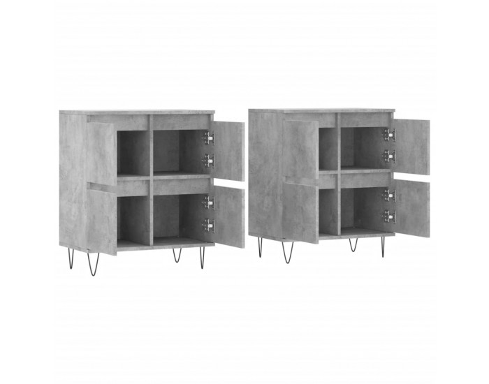 Sonata H Сайдборди, 2 бр, бетонно сиви, инженерно дърво