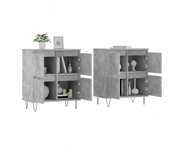 Sonata H Сайдборди, 2 бр, бетонно сиви, инженерно дърво