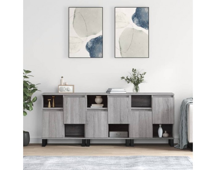 Sonata H Сайдборди, 3 бр, сив сонома, инженерно дърво