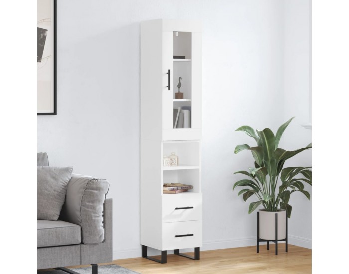 Sonata H Висок шкаф, бял, 34,5x34x180 см, инженерно дърво