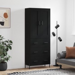 Sonata H Висок шкаф, черен, 69,5x34x180 см, инженерно дърво - Шкафове, Витрини, Модулни секции