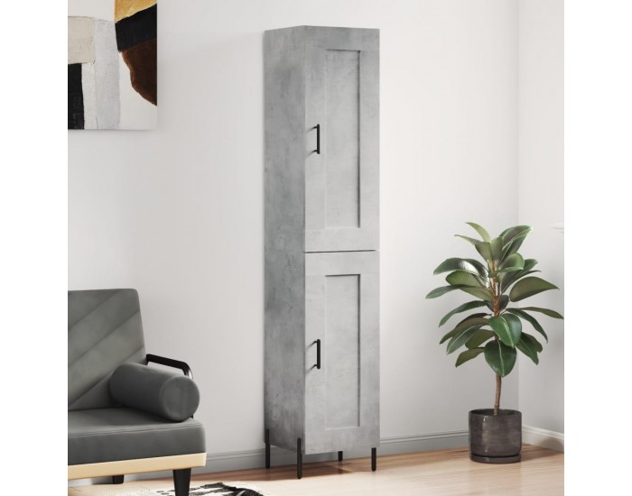 Sonata H Висок шкаф, бетонно сив, 34,5x34x180 см, инженерно дърво