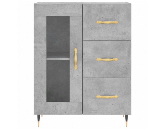 Sonata H Сайдборд, бетонно сив, 69,5x34x90 см, инженерно дърво Sonata H Сайдборд, бетонно сив, 69,5x34x90 см, инженерно дърво