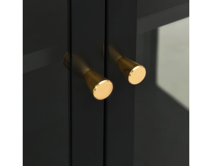 Sonata H Бюфет, черен, 75x35x105 см, стомана и стъкло Sonata H Бюфет, черен, 75x35x105 см, стомана и стъкло