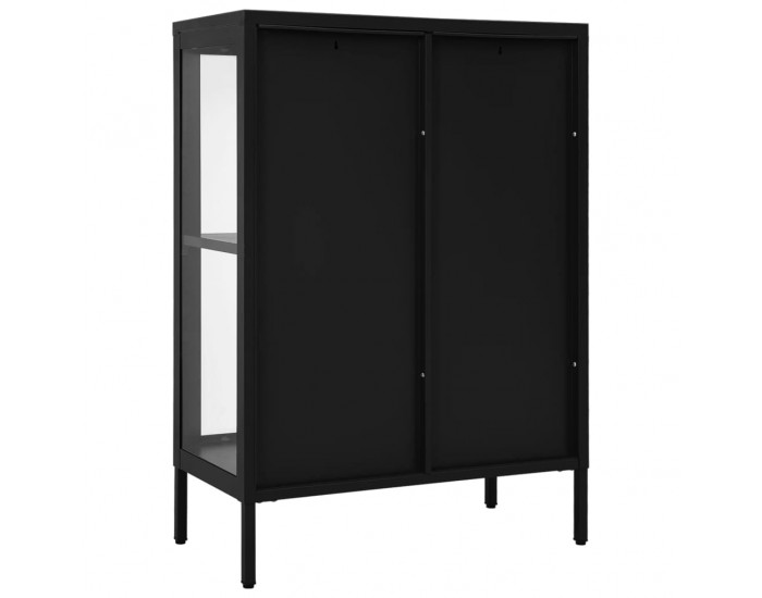 Sonata H Бюфет, черен, 75x35x105 см, стомана и стъкло Sonata H Бюфет, черен, 75x35x105 см, стомана и стъкло