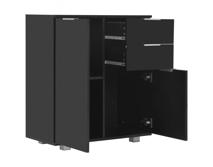 Sonata H Бюфет, сиво със силен гланц, 71x35x80 см, инженерно дърво