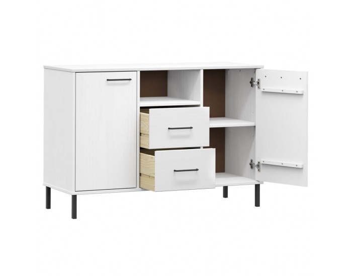 Sonata H Бюфет с метални крака бял 113x40x77 см масивно дърво OSLO Sonata H Бюфет с метални крака бял 113x40x77 см масивно дърво OSLO
