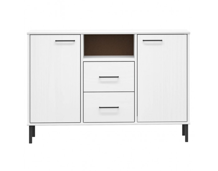 Sonata H Бюфет с метални крака бял 113x40x77 см масивно дърво OSLO Sonata H Бюфет с метални крака бял 113x40x77 см масивно дърво OSLO