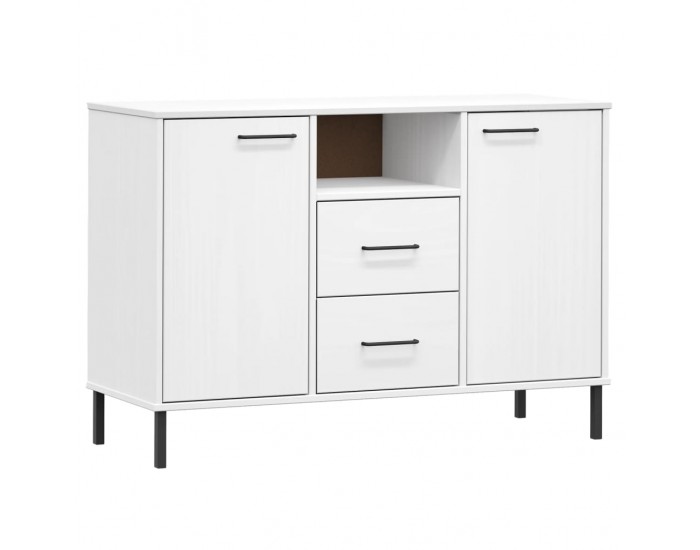 Sonata H Бюфет с метални крака бял 113x40x77 см масивно дърво OSLO Sonata H Бюфет с метални крака бял 113x40x77 см масивно дърво OSLO