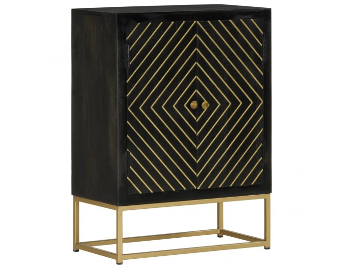 Sonata H Бюфет с 2 врати, черно и златисто, 55x30x75 см, манго масив Sonata H Бюфет с 2 врати, черно и златисто, 55x30x75 см, манго масив