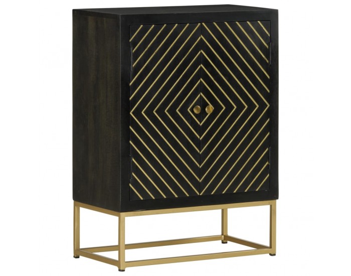 Sonata H Бюфет с 2 врати, черно и златисто, 55x30x75 см, манго масив Sonata H Бюфет с 2 врати, черно и златисто, 55x30x75 см, манго масив