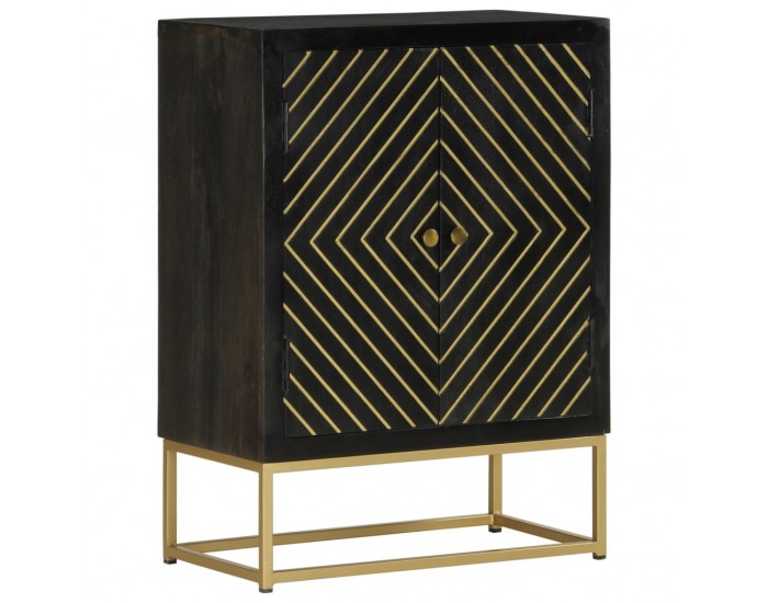 Sonata H Бюфет с 2 врати, черно и златисто, 55x30x75 см, манго масив Sonata H Бюфет с 2 врати, черно и златисто, 55x30x75 см, манго масив