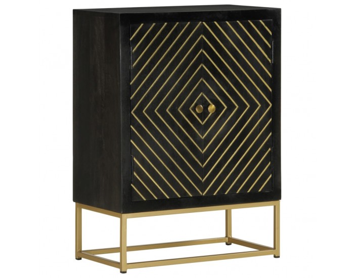 Sonata H Бюфет с 2 врати, черно и златисто, 55x30x75 см, манго масив Sonata H Бюфет с 2 врати, черно и златисто, 55x30x75 см, манго масив