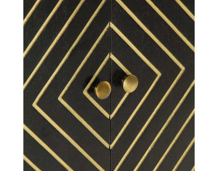 Sonata H Бюфет с 2 врати, черно и златисто, 55x30x75 см, манго масив Sonata H Бюфет с 2 врати, черно и златисто, 55x30x75 см, манго масив
