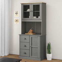 Sonata H Надстройка за бюфет VIGO, сива, 78x30x100 см, бор масив - Шкафове, Витрини, Модулни секции