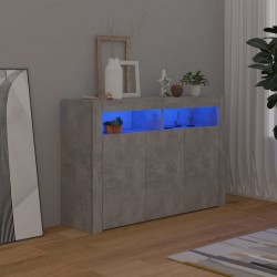 Sonata H Сайдборд с LED светлини, бетонно сив, 115,5x30x75 см - Шкафове, Витрини, Модулни секции