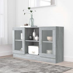 Sonata H Шкаф витрина, сив сонома, 120x30,5x70 см, инженерно дърво - Шкафове, Витрини, Модулни секции