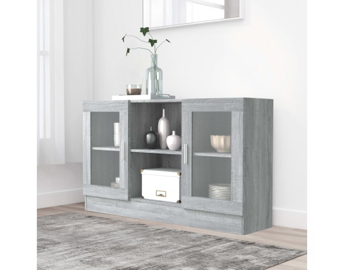 Sonata H Шкаф витрина, сив сонома, 120x30,5x70 см, инженерно дърво