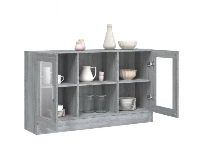 Sonata H Шкаф витрина, сив сонома, 120x30,5x70 см, инженерно дърво