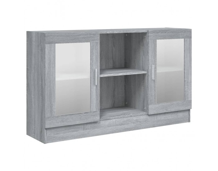 Sonata H Шкаф витрина, сив сонома, 120x30,5x70 см, инженерно дърво