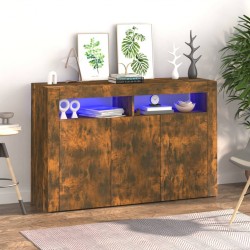 Sonata H Сайдборд с LED светлини, oпушен дъб, 115,5x30x75 см - Шкафове, Витрини, Модулни секции