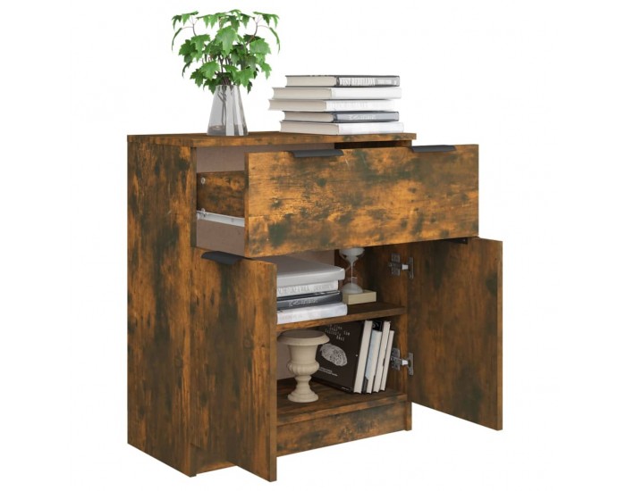 Sonata H Сайдборд, опушен дъб, 60x30x70 см, инженерно дърво