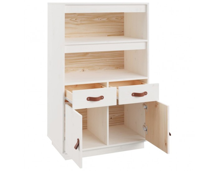 Sonata H Висок шкаф, бял, 67x40x108,5 см, борово дърво масив