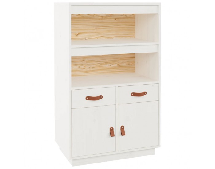 Sonata H Висок шкаф, бял, 67x40x108,5 см, борово дърво масив