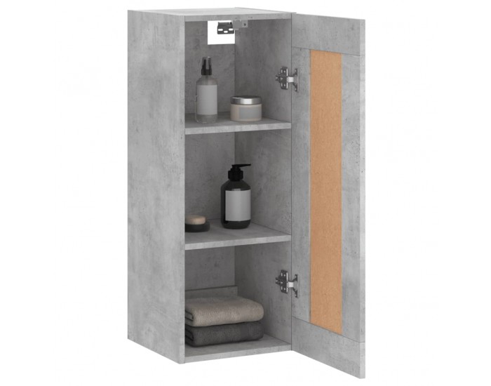 Sonata H Стенен шкаф, бетонно сив, 34,5x34x90 см, инженерно дърво