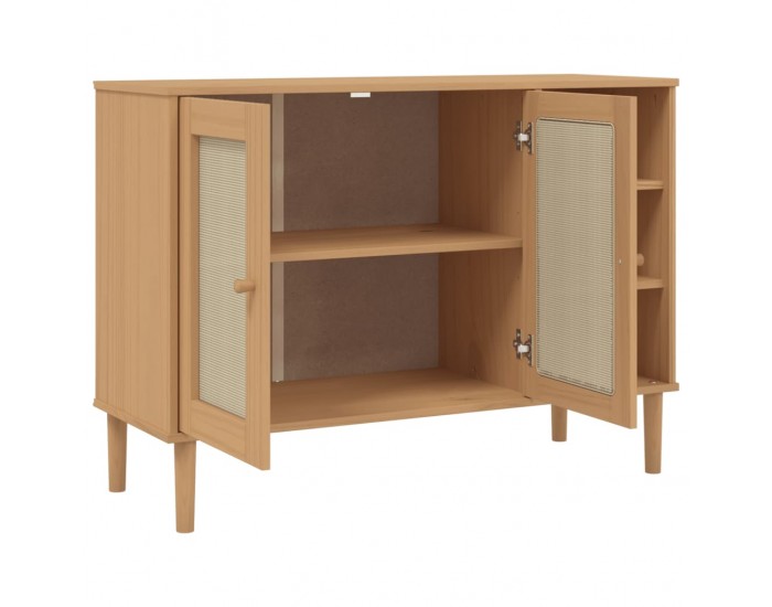 Sonata H Сайдборд SENJA, ратанова визия, 112x40x80 см, бор масив Sonata H Сайдборд SENJA, ратанова визия, 112x40x80 см, бор масив