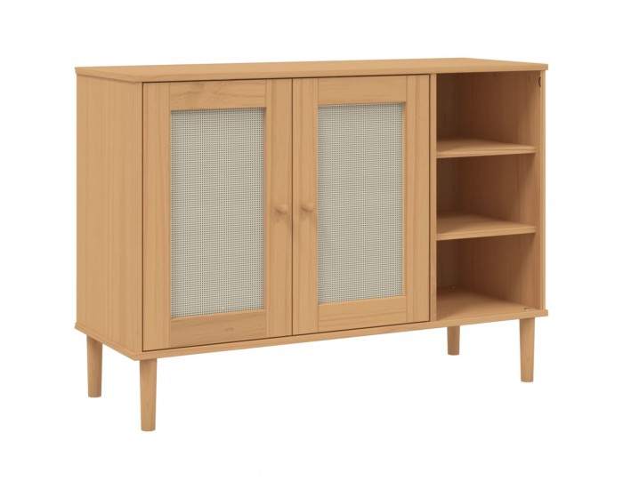 Sonata H Сайдборд SENJA, ратанова визия, 112x40x80 см, бор масив Sonata H Сайдборд SENJA, ратанова визия, 112x40x80 см, бор масив