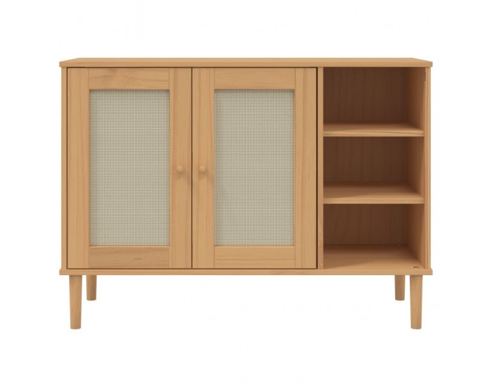 Sonata H Сайдборд SENJA, ратанова визия, 112x40x80 см, бор масив Sonata H Сайдборд SENJA, ратанова визия, 112x40x80 см, бор масив